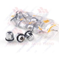 Гайка М12х1, 5х35 колеса Hyundai хром. конус закр., пласт. кільце, ключ 21 (20 шт.) п/е уп.