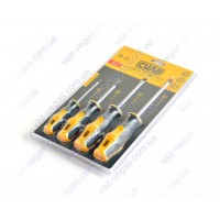 Набор отверток двухкомпонентных CrV (SL3x75, 6x100; PH1x75, 2x125) 4 шт.