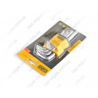 Набор Г-образных ключей Torx (Т10, Т15, Т20, Т25, Т27, Т30, Т40, Т45, Т50) коротких CrV 9 шт.